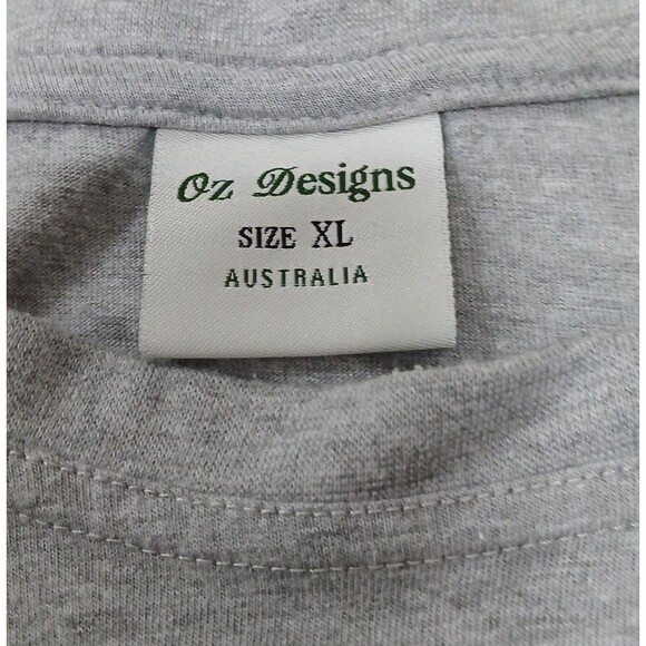 VTG Oz Designs Australia Down Under Kangaroo Shirt Men’s XL Gray Embroidered - Picture 6 of 7